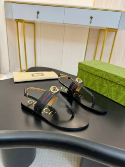 Alternative view of GUCCI Sandals & Mules Leather (Black-Gold-Red-Green) EU35-42 A5020260603122089