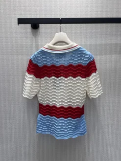 Alternative view of GUCCI Shirts & Polos Merino Wool-Acrylic-Lyocell-Polyurethane (White-Red-Blue) S-M-L B35202606010077109
