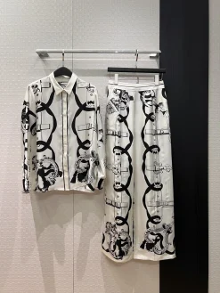 GUCCI Shirts & Polos Silk (White-Black) S-XL C90202606010038159