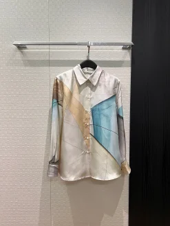 GUCCI Shirts & Polos Silk (White-Blue-Beige) S-XL D00202606010034159