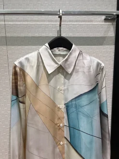 Alternative view of GUCCI Shirts & Polos Silk (White-Blue-Beige) S-XL D00202606010034159
