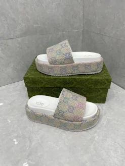 GUCCI Slides & Slippers Canvas (Beige-Blue-Pink-Purple) EU35-44 A9020260603122899