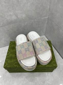 Alternative view of GUCCI Slides & Slippers Canvas (Beige-Blue-Pink-Purple) EU35-44 A9020260603122899