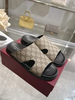 Alternative view of GUCCI Slides & Slippers Canvas (Beige-Brown-Black) EU39-46 B0020260603127699