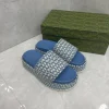 GUCCI Slides & Slippers Canvas (Blue-White) EU35-44 A8020260603123599