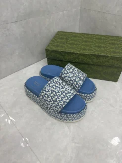 GUCCI Slides & Slippers Canvas (Blue-White) EU35-44 A8020260603123599