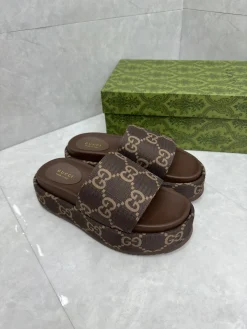 GUCCI Slides & Slippers Canvas (Brown-Beige) EU35-44 A8020260603128099