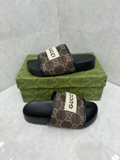 GUCCI Slides & Slippers Canvas (Brown-Black-White) EU35-46 A7020260603128389