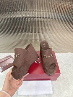 GUCCI Slides & Slippers Canvas (Brown) EU36-42 B20202606033270109