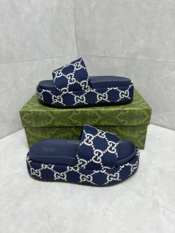 GUCCI Slides & Slippers Canvas (Navy-White) EU35-44 A8020260603128299