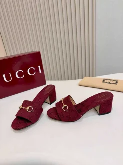 Alternative view of GUCCI Slides & Slippers Canvas (Red) EU35-43 A8020260603123799