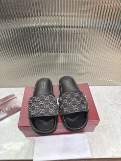 Alternative view of GUCCI Slides & Slippers Canvas-Rubber (Black-Grey) EU36-47 A8020260603327499