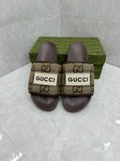 Alternative view of GUCCI Slides & Slippers Canvas-Rubber (Brown-Beige) EU35-46 A7020260603124689