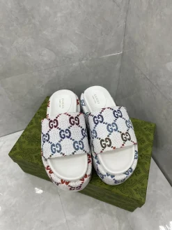 GUCCI Slides & Slippers Canvas (White-Red-Blue-Brown) EU35-44 A9020260603124499