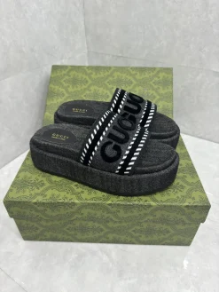 Alternative view of GUCCI Slides & Slippers Denim (Black-White) EU36-44 B10202606031249109