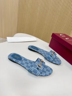 GUCCI Slides & Slippers Denim (Blue-Gold) EU35-42 A3020260603125079