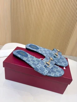 Alternative view of GUCCI Slides & Slippers Denim (Blue-Gold) EU35-42 A3020260603125079