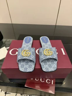 GUCCI Slides & Slippers Denim (Blue-Gold) EU35-42 B50202606031256119