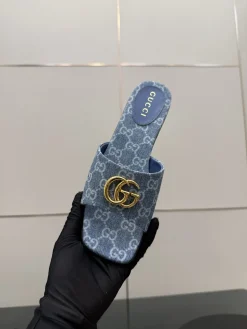 Alternative view of GUCCI Slides & Slippers Denim (Blue-Gold) EU35-42 B50202606031256119