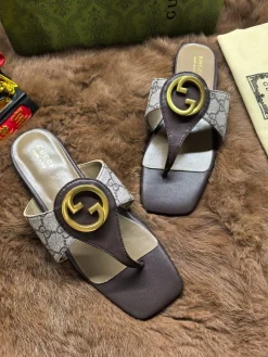 GUCCI Slides & Slippers Leather (Black-Brown-White) EU35-42 A5020260603126489