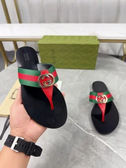 GUCCI Slides & Slippers Leather (Black-Red-Green) EU35-46 A3020260603126679
