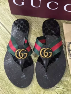GUCCI Slides & Slippers Rubber (Black-Red-Green) EU35-45 A3020260603129279