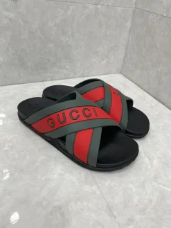 GUCCI Slides & Slippers Rubber (Black-Red-Green) EU36-46 A2020260603129479