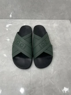 Alternative view of GUCCI Slides & Slippers Rubber (Green-Black) EU36-46 A2020260603129679