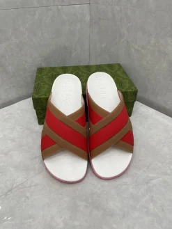 Alternative view of GUCCI Slides & Slippers Rubber (Red-Brown-White-Pink) EU36-46 A2020260603130179