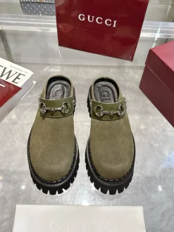 Alternative view of GUCCI Slides & Slippers Suede (Green-Black) EU36-42 B30202606031308109