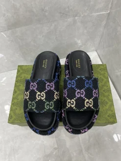 Alternative view of GUCCI Slides & Slippers Textile (Black-Blue-Purple-Green-Orange) EU35-44 A9020260603131299