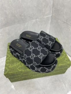 Alternative view of GUCCI Slides & Slippers Textile (Black-Grey) EU35-44 A9020260603137999