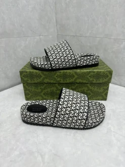 GUCCI Slides & Slippers Textile (Black-White) EU35-46 A6020260603123489