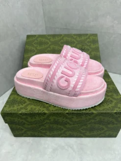 Alternative view of GUCCI Slides & Slippers Textile (Pink-White) EU36-44 B10202606031313109