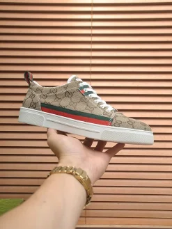 Alternative view of GUCCI Sneakers & Trainers Canvas (Beige-Brown-White) EU38-45 B0020260603133999