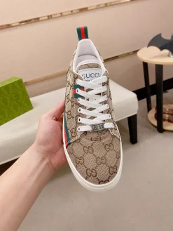 Alternative view of GUCCI Sneakers & Trainers Canvas (Beige-Red-Green) EU38-44 B0020260603134999