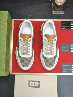 Alternative view of GUCCI Sneakers & Trainers Canvas-Leather (Beige-Brown-Red-Green-White) EU38-45 B20202606031362109