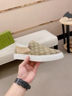 GUCCI Sneakers & Trainers Canvas-Leather (Beige-Brown-White) EU38-45 B0020260603132299