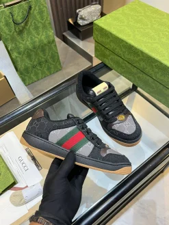 GUCCI Sneakers & Trainers Canvas-Leather (Black-Grey-Red-Green-Brown) EU35-45 B50202606031361119