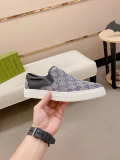 GUCCI Sneakers & Trainers Canvas-Leather (Blue-Beige-Black-White) EU38-45 B0020260603134399