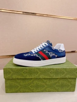 GUCCI Sneakers & Trainers Canvas-Leather (Blue-Red-Green-White) EU38-44 B10202606031377109