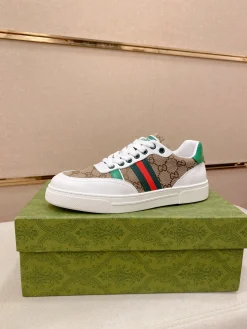 GUCCI Sneakers & Trainers Canvas-Leather (Brown-White-Green-Red) EU38-44 B10202606031348109
