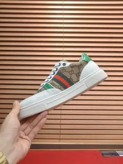GUCCI Sneakers & Trainers Canvas-Leather (Brown-White-Red-Green) EU38-45 B10202606031365109