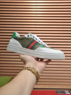 GUCCI Sneakers & Trainers Canvas-Leather (White-Green-Red-Khaki) EU38-45 B10202606031378109