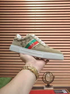 Alternative view of GUCCI Sneakers & Trainers Canvas-Suede (Beige-Red-Green) EU38-45 B10202606031346109