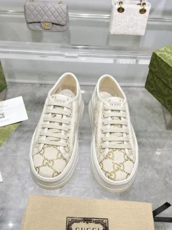 Alternative view of GUCCI Sneakers & Trainers Canvas (White-Gold) EU35-41 B60202606031340119