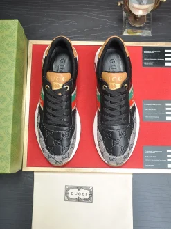 Alternative view of GUCCI Sneakers & Trainers Leather-Canvas (Black-Brown-Green-Red-White) EU38-45 B20202606031360109