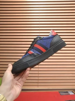 GUCCI Sneakers & Trainers Leather-Canvas (Blue-Black-Red-White) EU38-45 B10202606031344109