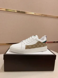GUCCI Sneakers & Trainers Leather-Canvas (White-Brown-Green-Red) EU38-44 B0020260603136899