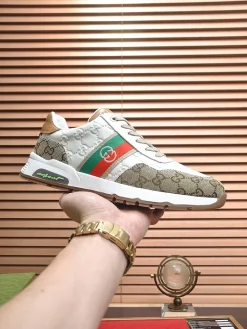GUCCI Sneakers & Trainers Leather-Canvas (White-Brown-Green-Red) EU38-45 B20202606031364109